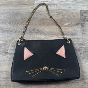 Kate Spade Cat Face Black Crossbody Chain Bag Coquette Y2K